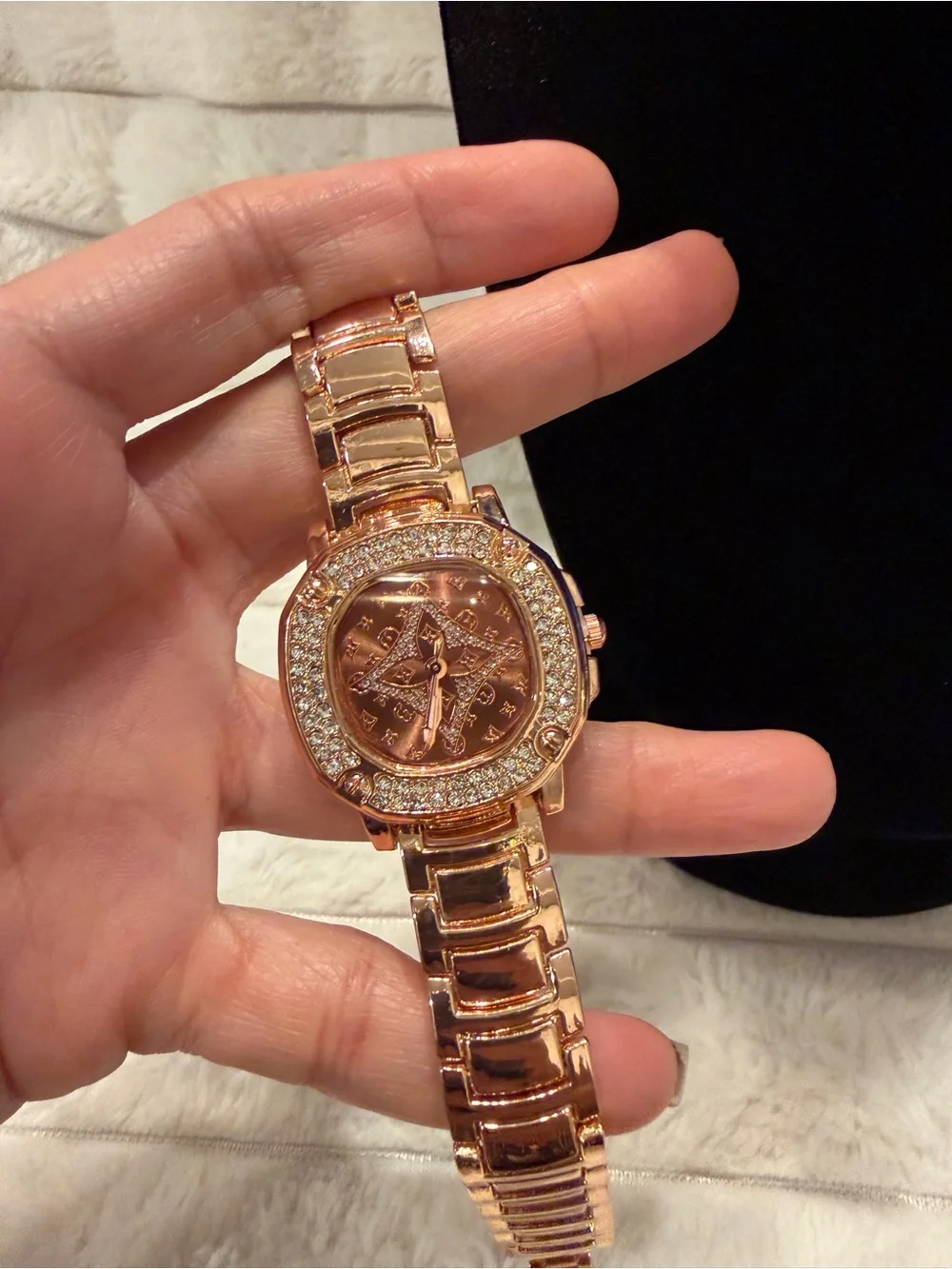Women's Rose Gold Crystal Accent Bracelet Watch
